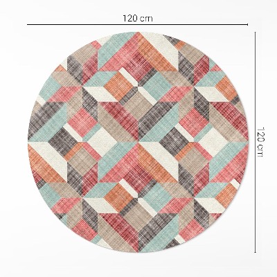 Tapis rond en vinyle Un motif géométrique usé