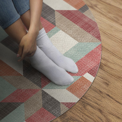 Tapis rond en vinyle Un motif géométrique usé