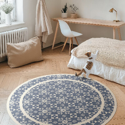 Tapis rond en vinyle Petits ornements dans un style élégant