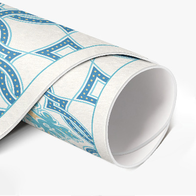 Tapis rond en vinyle Carreaux décoratifs en tissage de chaîne