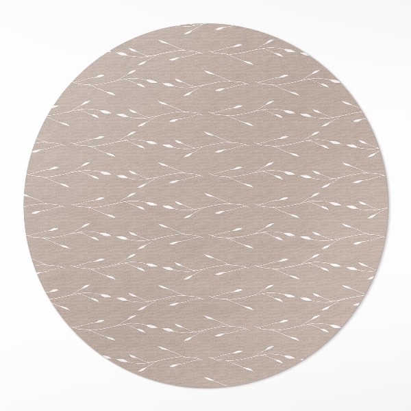 Tapis rond en vinyle Petites feuilles et brindilles bohèmes délicates