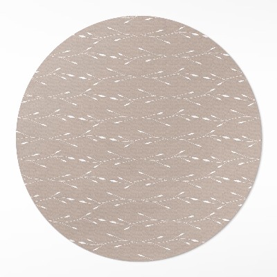 Tapis rond en vinyle Petites feuilles et brindilles bohèmes délicates