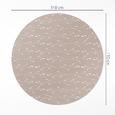 Tapis rond en vinyle Petites feuilles et brindilles bohèmes délicates