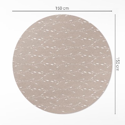 Tapis rond en vinyle Petites feuilles et brindilles bohèmes délicates