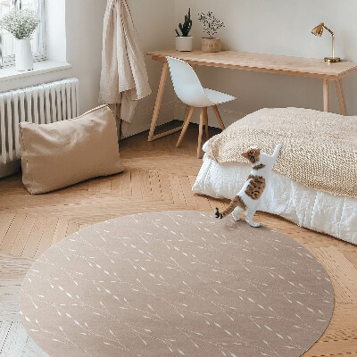 Tapis rond en vinyle Petites feuilles et brindilles bohèmes délicates