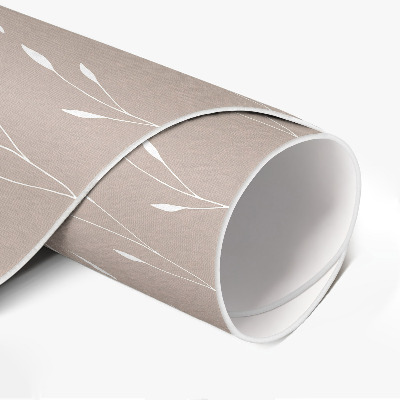 Tapis rond en vinyle Petites feuilles et brindilles bohèmes délicates