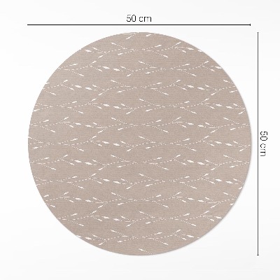 Tapis rond en vinyle Petites feuilles et brindilles bohèmes délicates