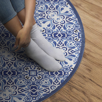 Tapis rond en vinyle Carreaux ornementaux portugais