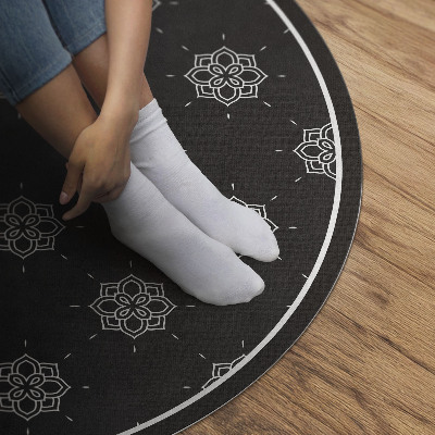 Tapis vinyle Motif régulier de fleurs linéaires