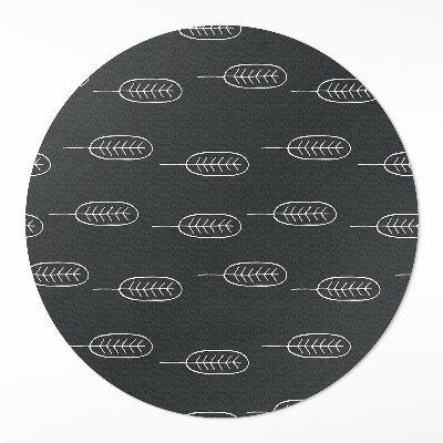 Tapis rond en vinyle Feuilles bohèmes minimalistes