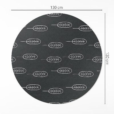 Tapis rond en vinyle Feuilles bohèmes minimalistes