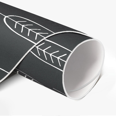 Tapis rond en vinyle Feuilles bohèmes minimalistes