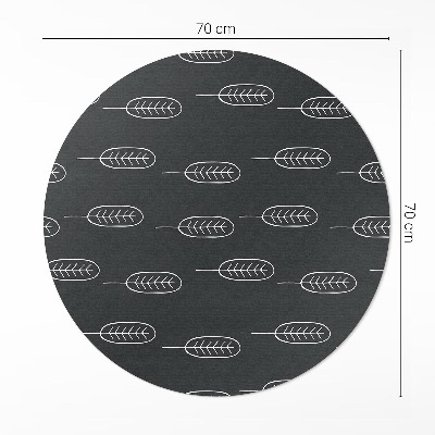Tapis rond en vinyle Feuilles bohèmes minimalistes