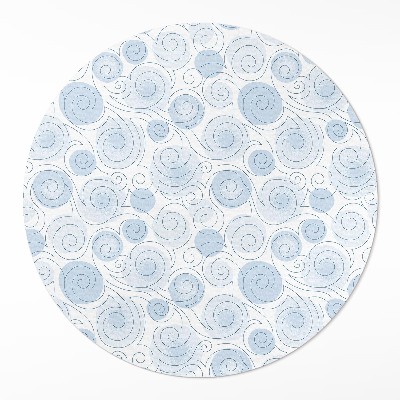 Tapis rond en vinyle Abstraction aquarelle de cercles et de vagues
