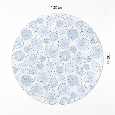 Tapis rond en vinyle Abstraction aquarelle de cercles et de vagues
