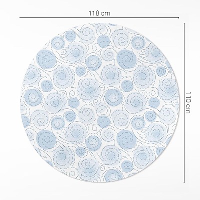 Tapis rond en vinyle Abstraction aquarelle de cercles et de vagues