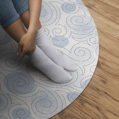 Tapis rond en vinyle Abstraction aquarelle de cercles et de vagues