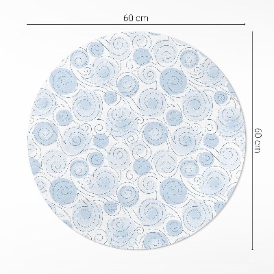 Tapis rond en vinyle Abstraction aquarelle de cercles et de vagues