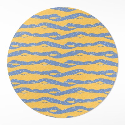 Tapis rond en vinyle Motif rétro de vagues abstraites
