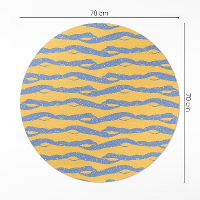 Tapis rond en vinyle Motif rétro de vagues abstraites