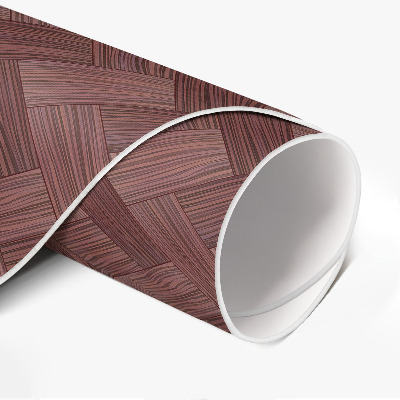 Tapis rond en vinyle Parquet tissé à motif chevrons tendance