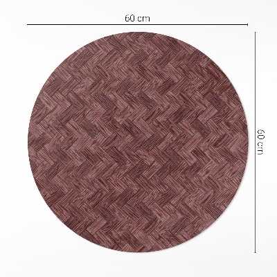 Tapis rond en vinyle Parquet tissé à motif chevrons tendance