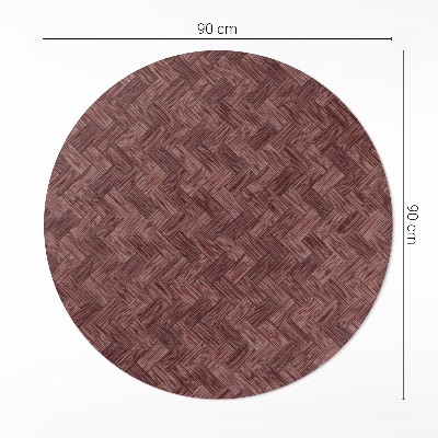 Tapis rond en vinyle Parquet tissé à motif chevrons tendance