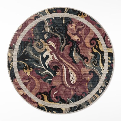 Tapis rond en vinyle Abstraction florale à l'aquarelle