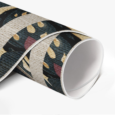 Tapis rond en vinyle Abstraction florale à l'aquarelle