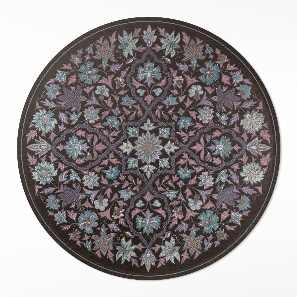 Tapis vinyle Composition florale brodée