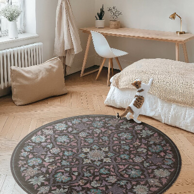 Tapis vinyle Composition florale brodée