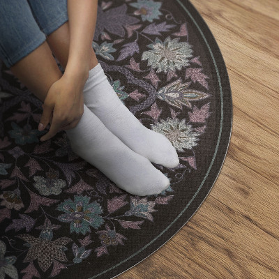 Tapis vinyle Composition florale brodée