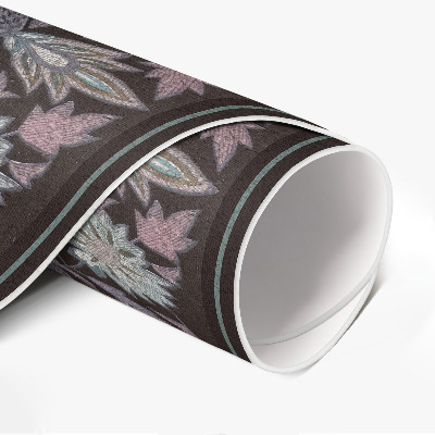 Tapis vinyle Composition florale brodée