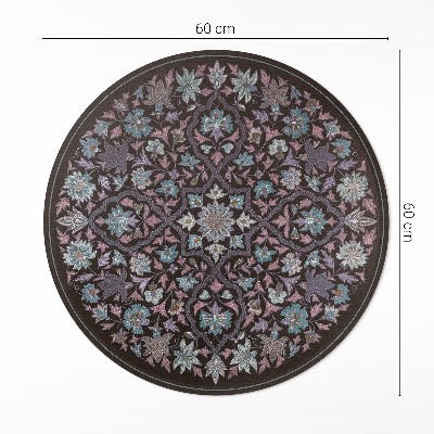 Tapis vinyle Composition florale brodée