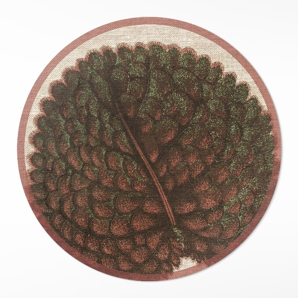 Tapis rond en vinyle Feuille artistique