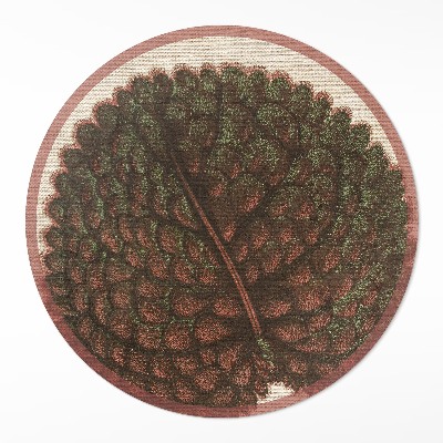 Tapis rond en vinyle Feuille artistique