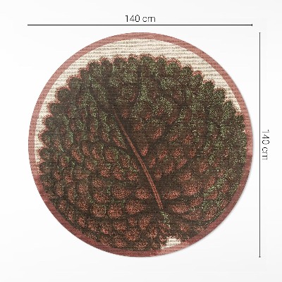 Tapis rond en vinyle Feuille artistique