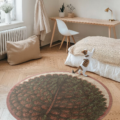 Tapis rond en vinyle Feuille artistique