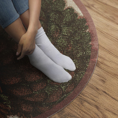 Tapis rond en vinyle Feuille artistique