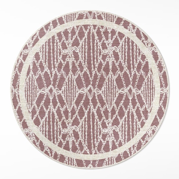 Tapis rond en vinyle Motif de dentelle régulier