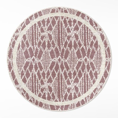 Tapis rond en vinyle Motif de dentelle régulier