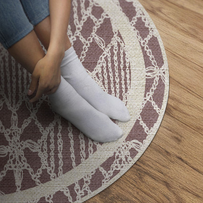 Tapis rond en vinyle Motif de dentelle régulier