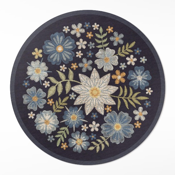 Tapis vinyle Fleurs sauvages brodées