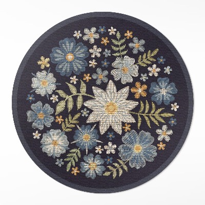 Tapis vinyle Fleurs sauvages brodées