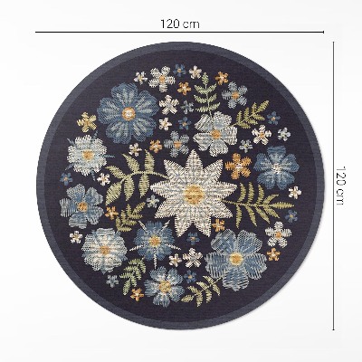 Tapis vinyle Fleurs sauvages brodées