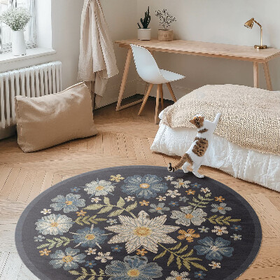 Tapis vinyle Fleurs sauvages brodées