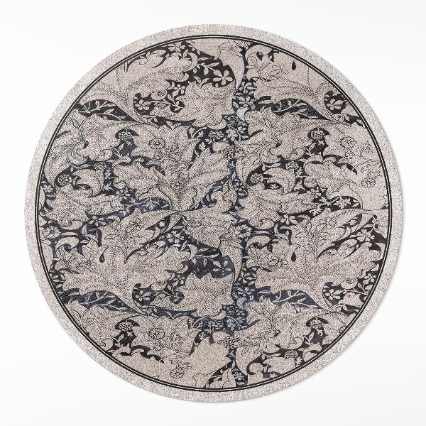 Tapis rond en vinyle Belles fleurs abstraites