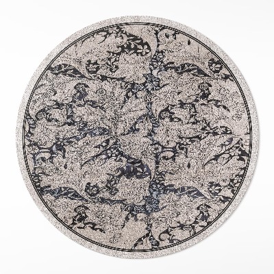 Tapis rond en vinyle Belles fleurs abstraites