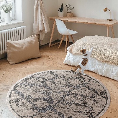 Tapis rond en vinyle Belles fleurs abstraites