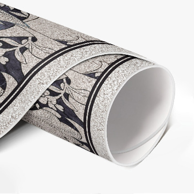 Tapis rond en vinyle Belles fleurs abstraites